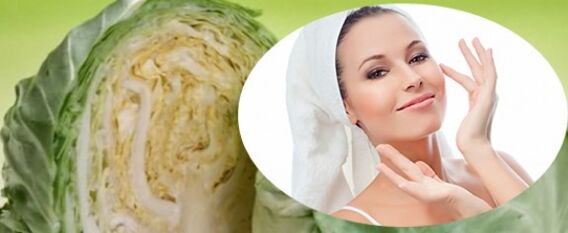 Mask with cabbage to pull the skin