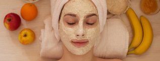Girl with rejuvenating face mask
